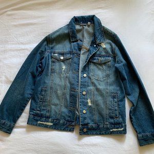 Nordstrom/BP Distressed Oversized Blue Jean Jacket